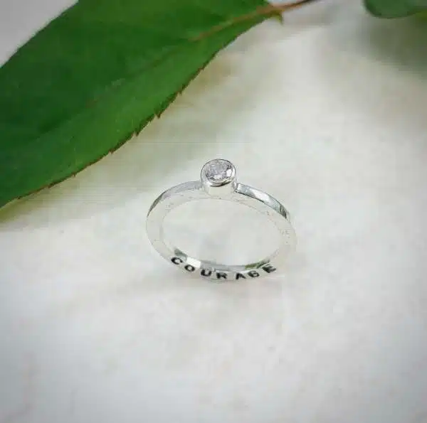 Personalised Stone Stacker Ring - 4mm