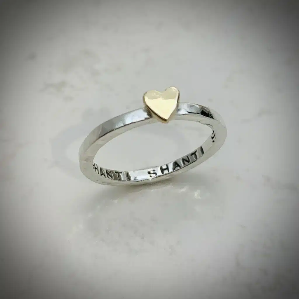 Gold Personalised Heart Stack Ring