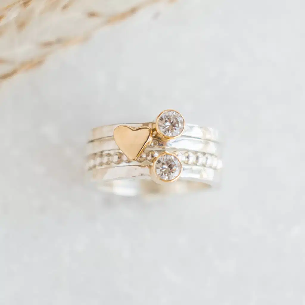 By Rebecca bespoke stacker rings. Create your own design
