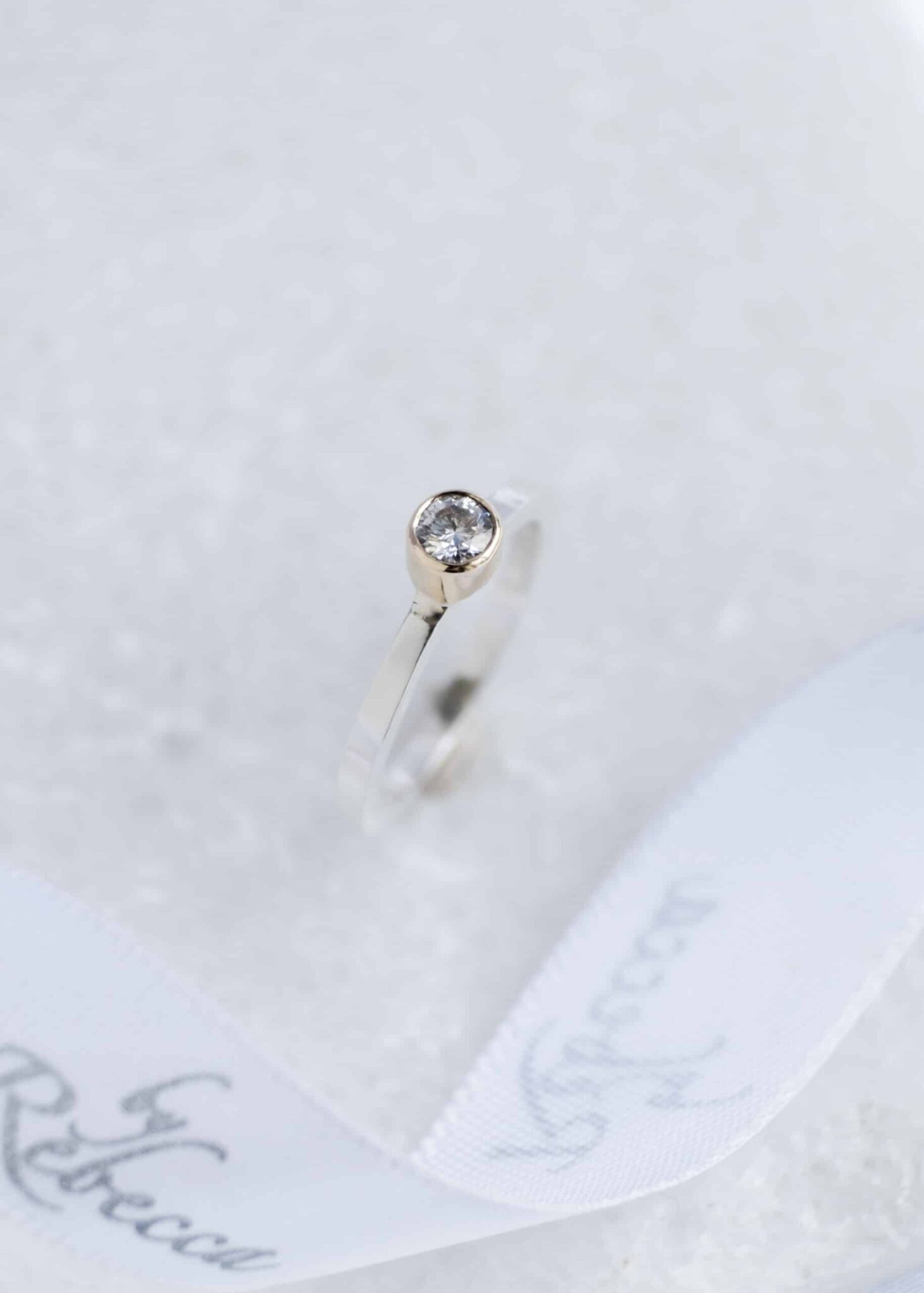 4mm clear moissanite ring