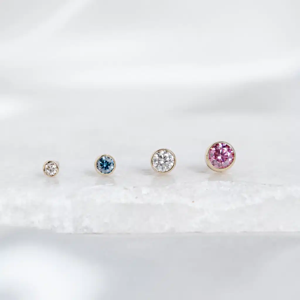 9ct Gold Moissanite Studs - In Stock Studs