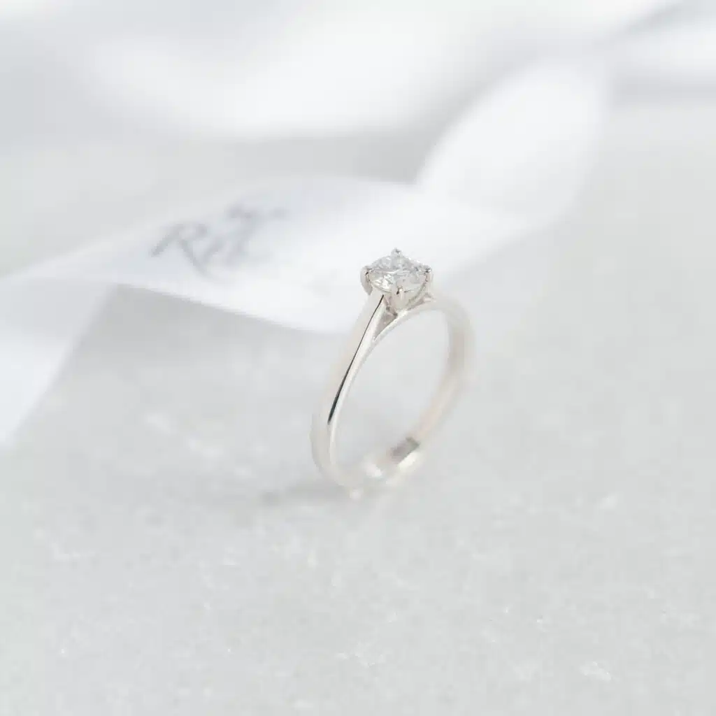 The Lena Ring - Moissanite Solitaire Sterling Silver Ring