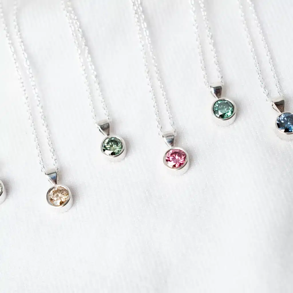 Silver Moissanite Solo Stone Pendant