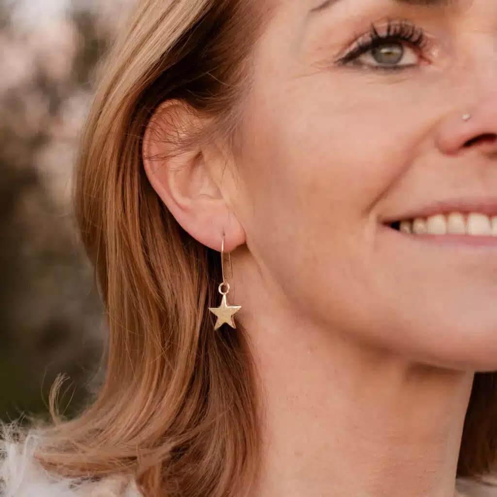 9ct Yellow Gold - "You're A Star" Drop Earrings