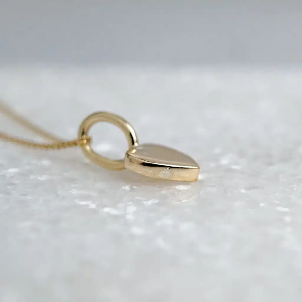 Memorial Solo Heart Secret Ashes Necklace - 9ct Yellow Gold