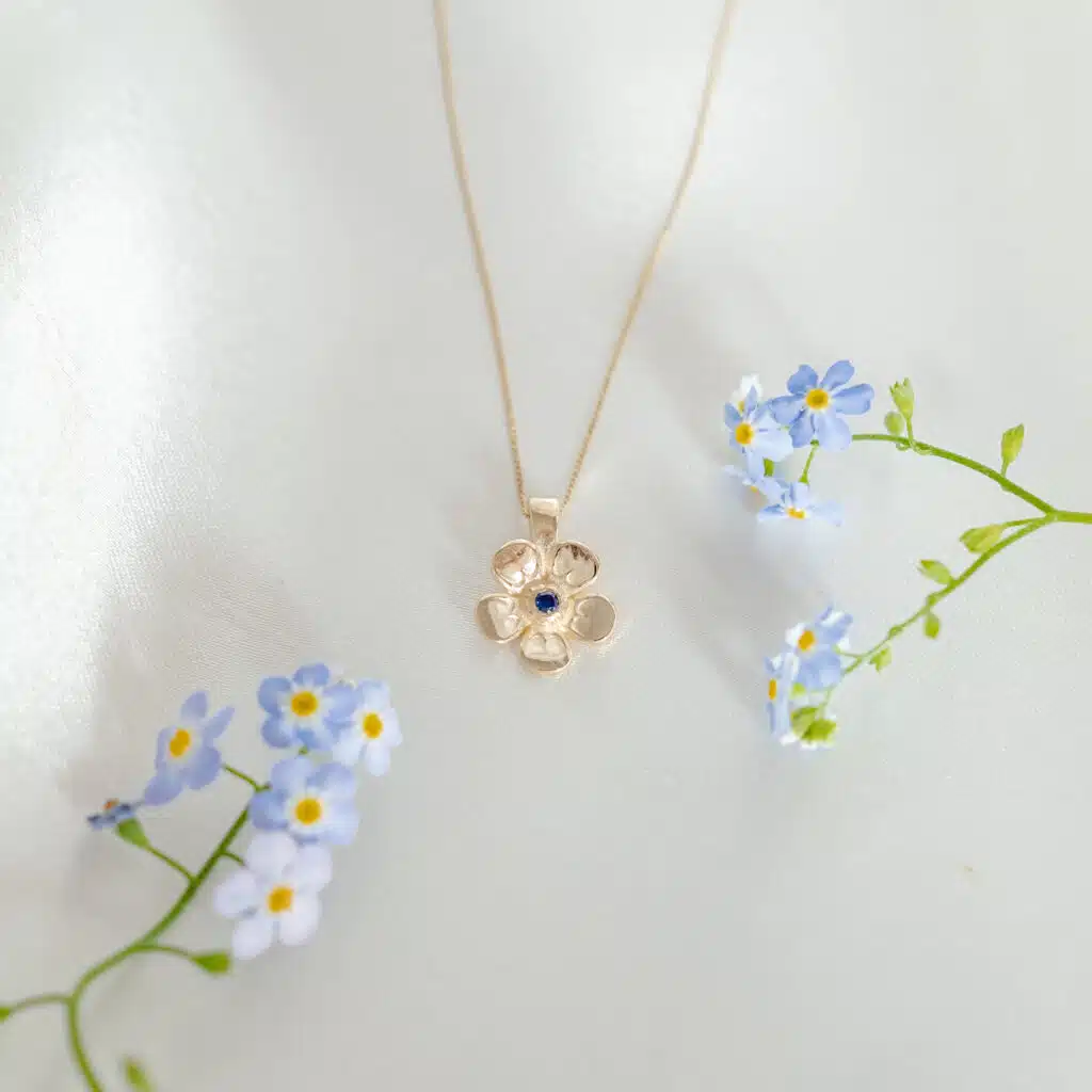 Forget Me Not Necklace - 9ct Yellow Gold