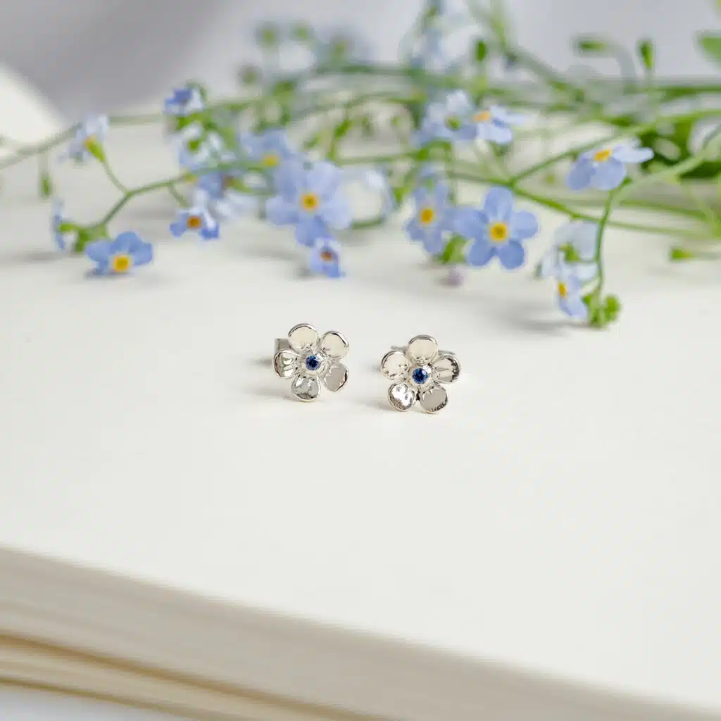 Forget Me Not Earring Studs - Sterling Silver