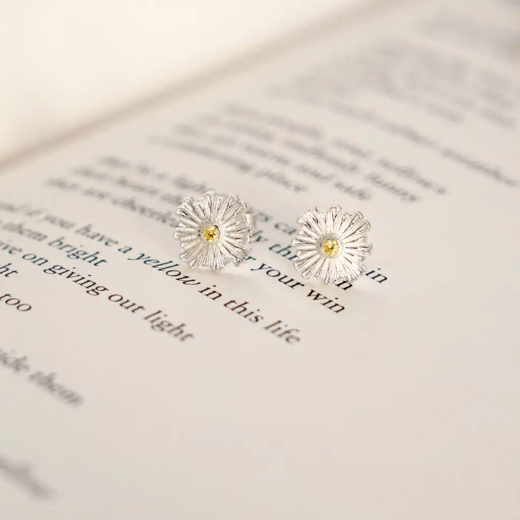 Fellow Yellow - Earring Studs - Sterling Silver - Inspired by Donna Ashworth