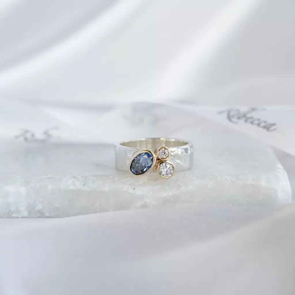 One of a Kind - The Alignment Ring - Moissanite Cluster