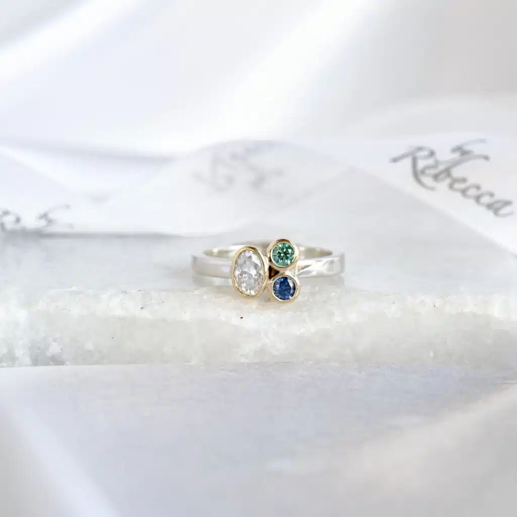 One of a Kind - The Clarity Ring - Moissanite Cluster